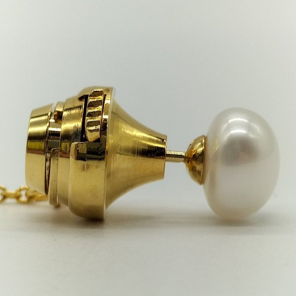 Tie Pin Pearl 18K Yellow Gold - Picture 3 of 9